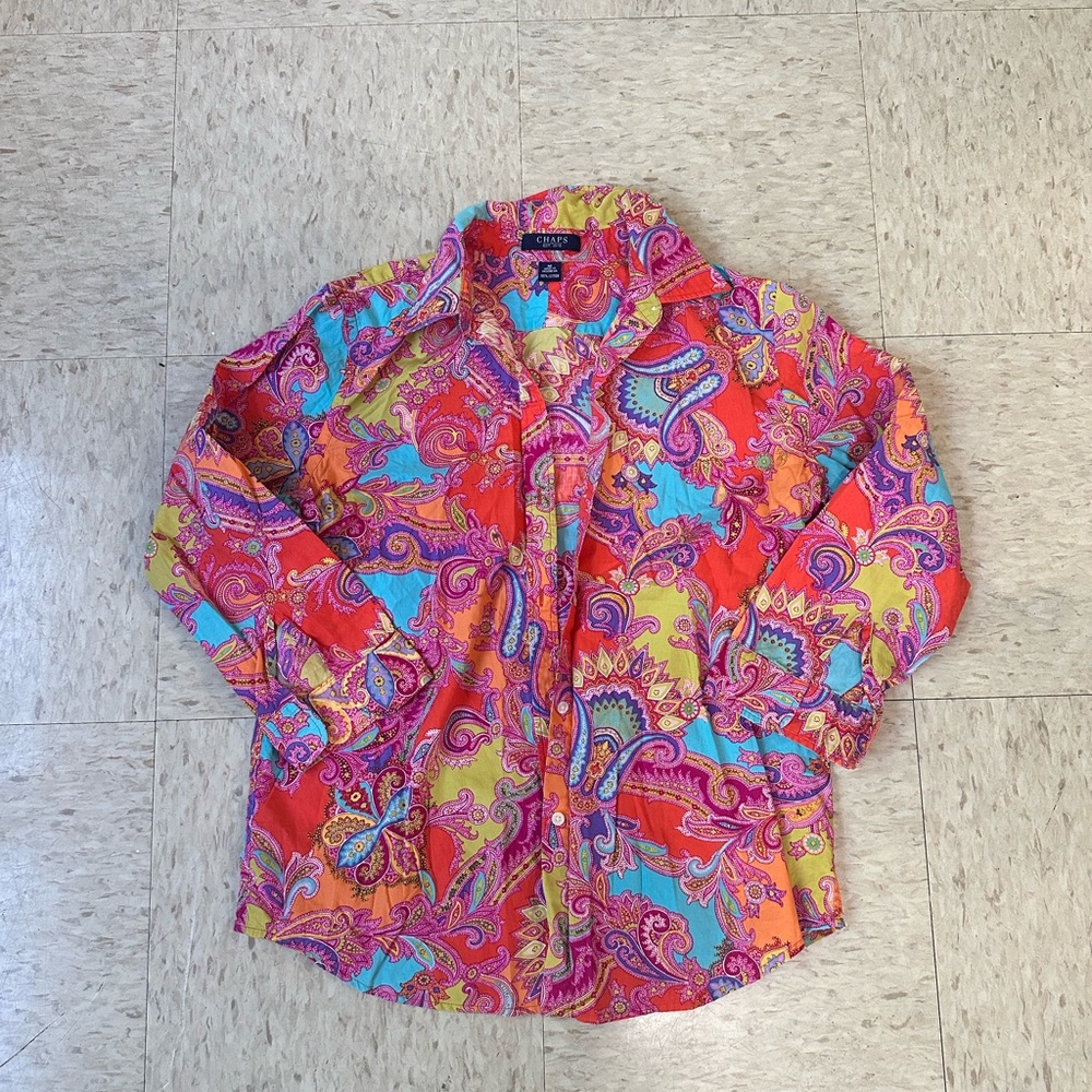 Chaps Multicolor Paisley Button Down Shirt